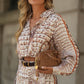 Camisa estampada animal em cetim