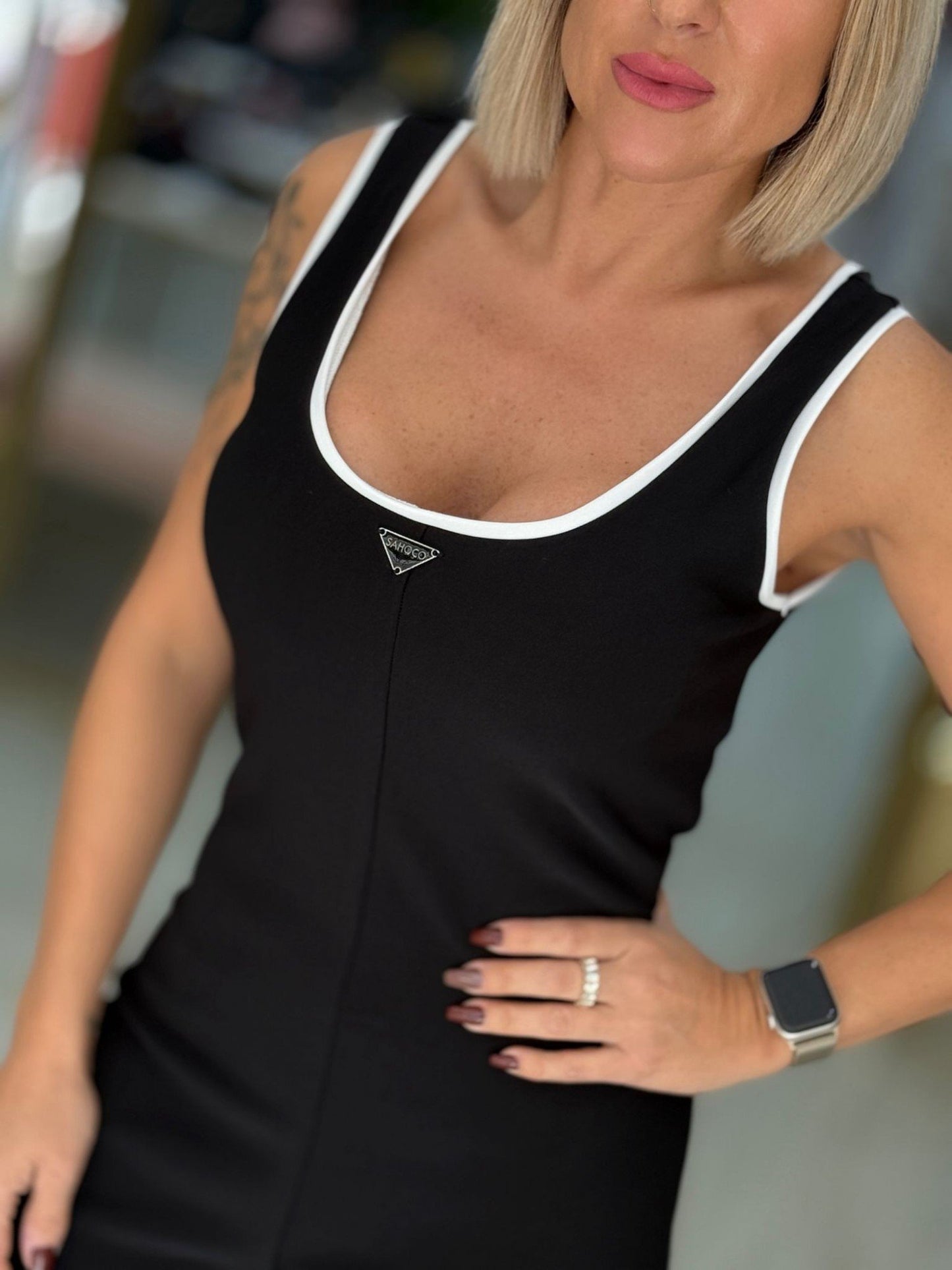 Macacão em Malha Técnica com Debrum Contrastante