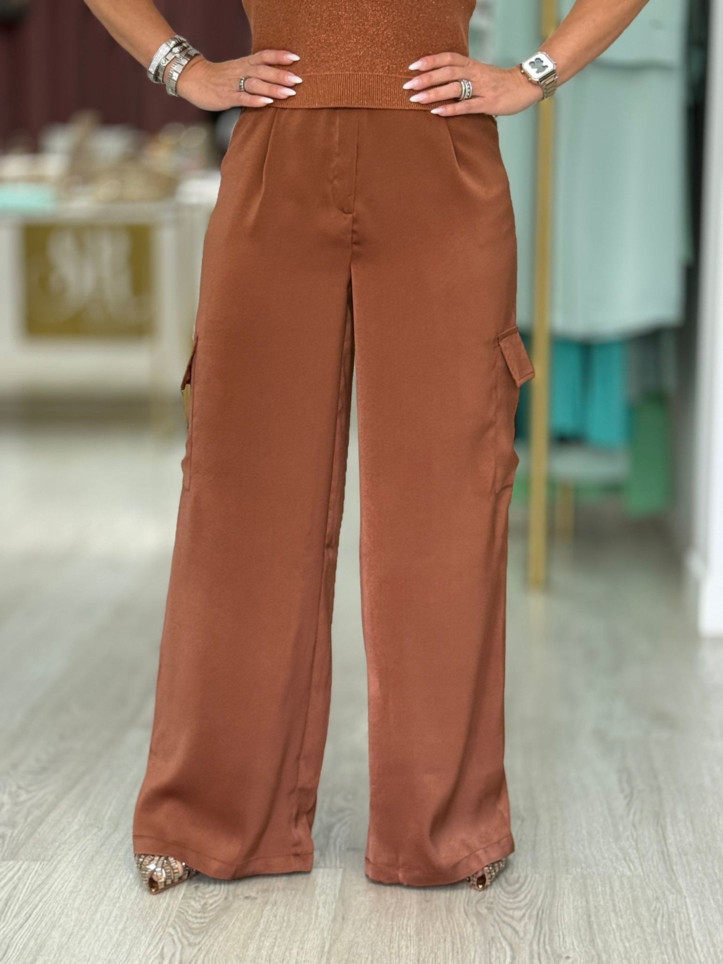 Calça Cargo Wide Leg