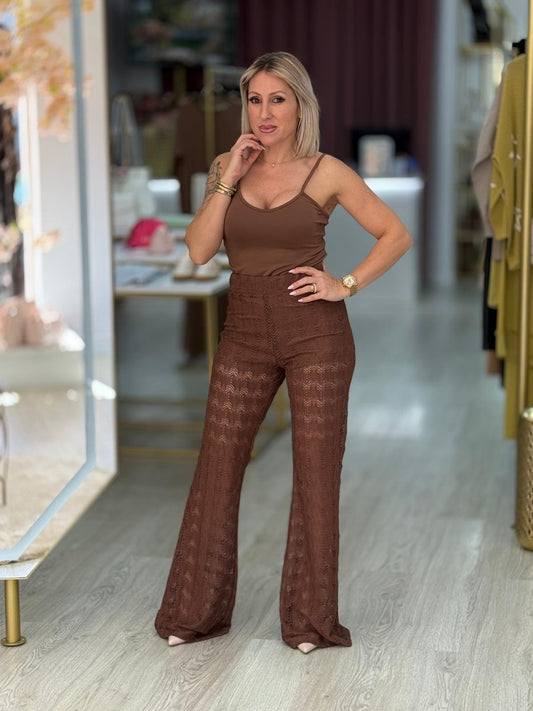 Calças de Renda Cintura Subida