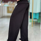 Calça com Drapeado e Fivela