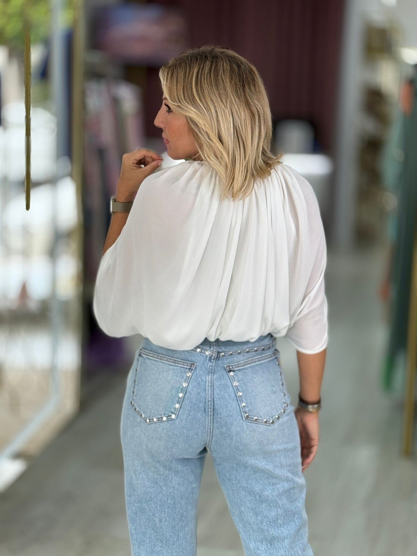 Blusa Drapeada efeito Capa
