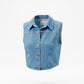 Colete Crop Denim