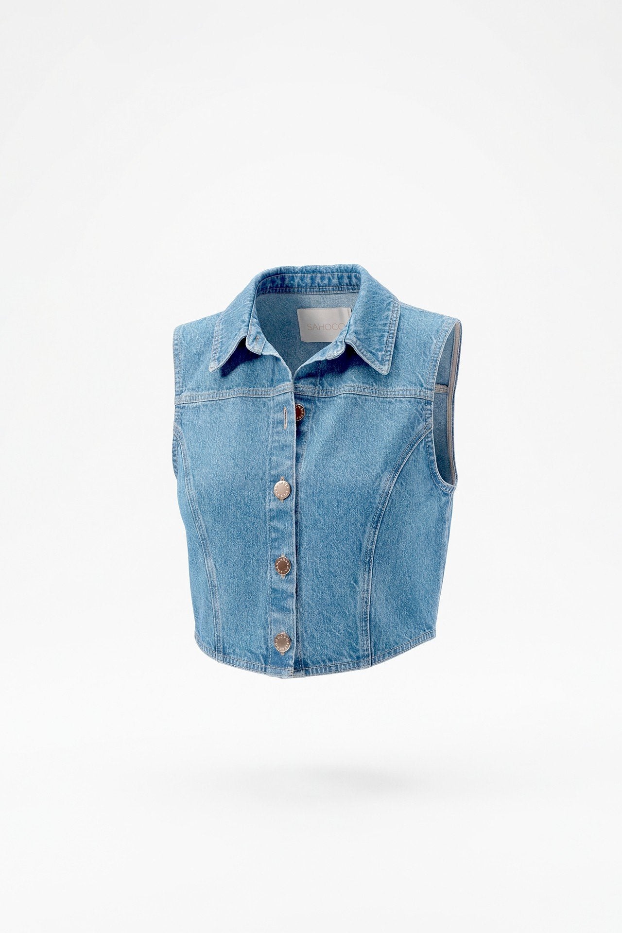 Colete Crop Denim