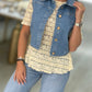 Colete Crop Denim