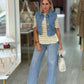 Colete Crop Denim