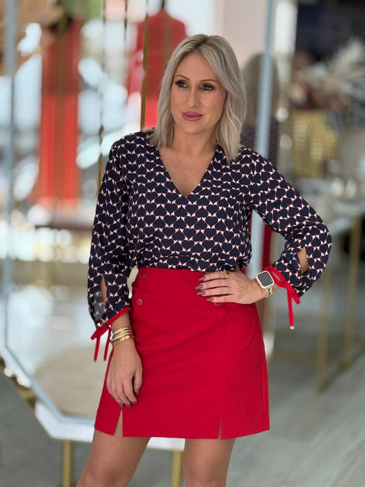 Túnica estampa corações