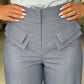 Calças azul denim pala dupla