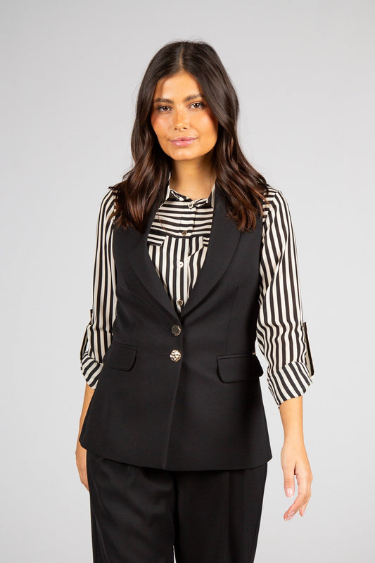 Colete comprido preto