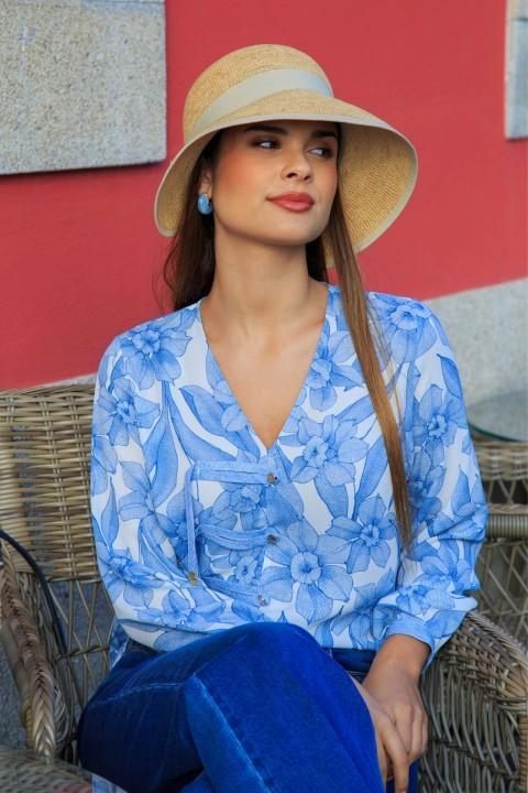 Túnica estampada com divisas