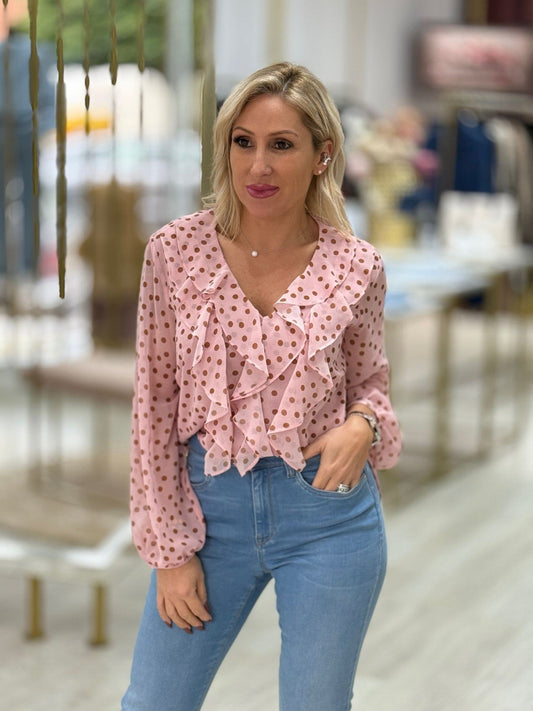 Túnica padrão polka dot