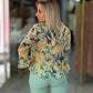 Túnica camadas estampado botânico