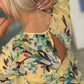 Túnica camadas estampado botânico