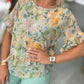 Túnica estampada folhos