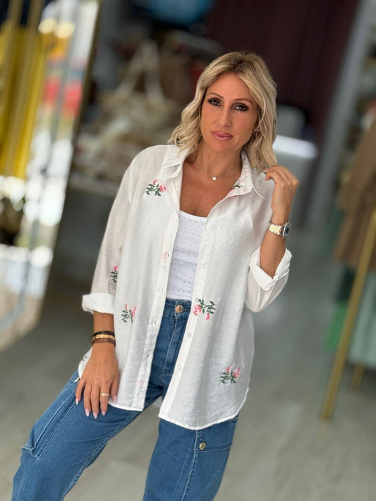 Camisa manga comprida floral