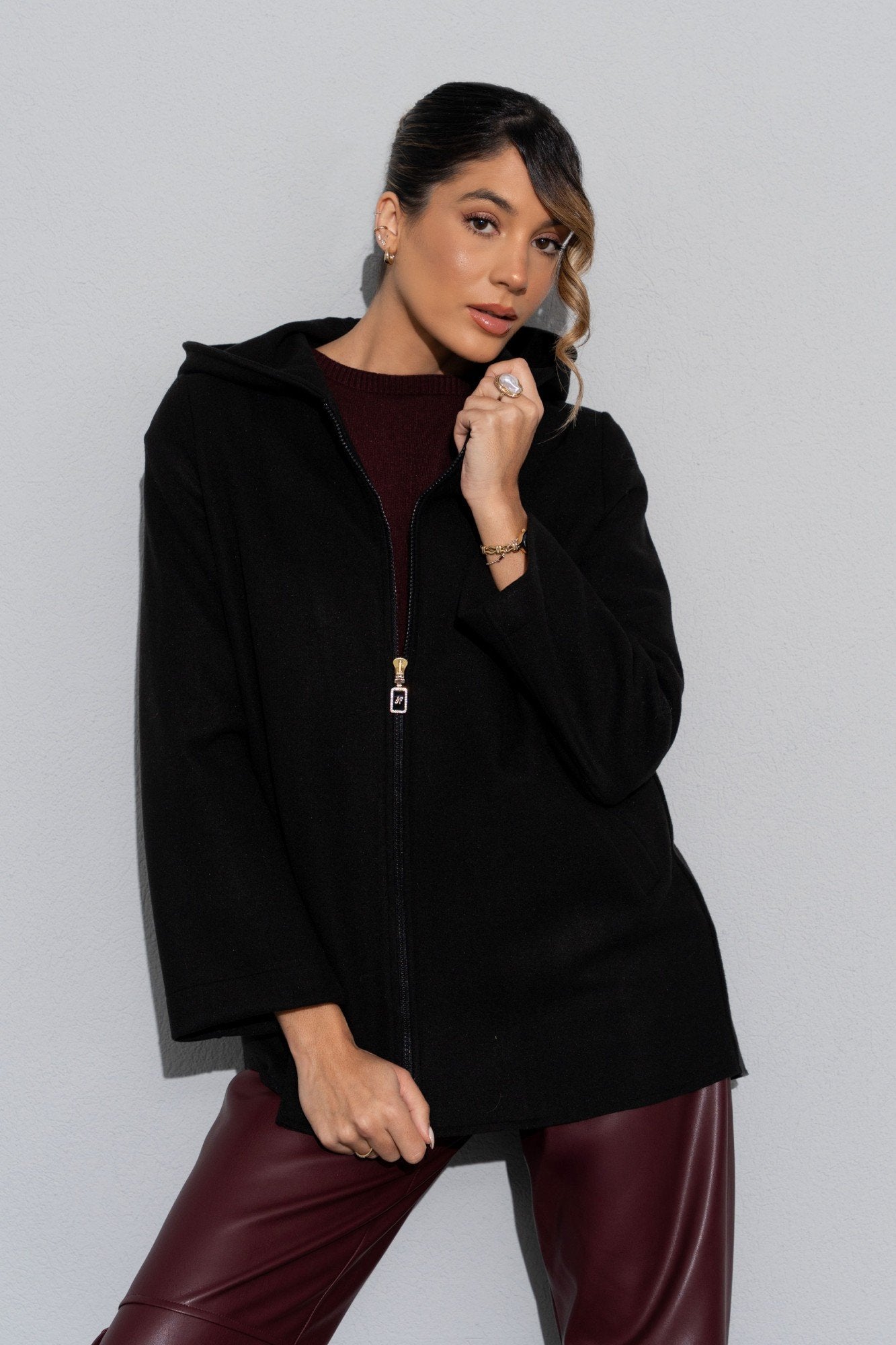 Casaco de fazenda com capuz