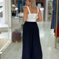 Calça curta wide leg com pregas frontais