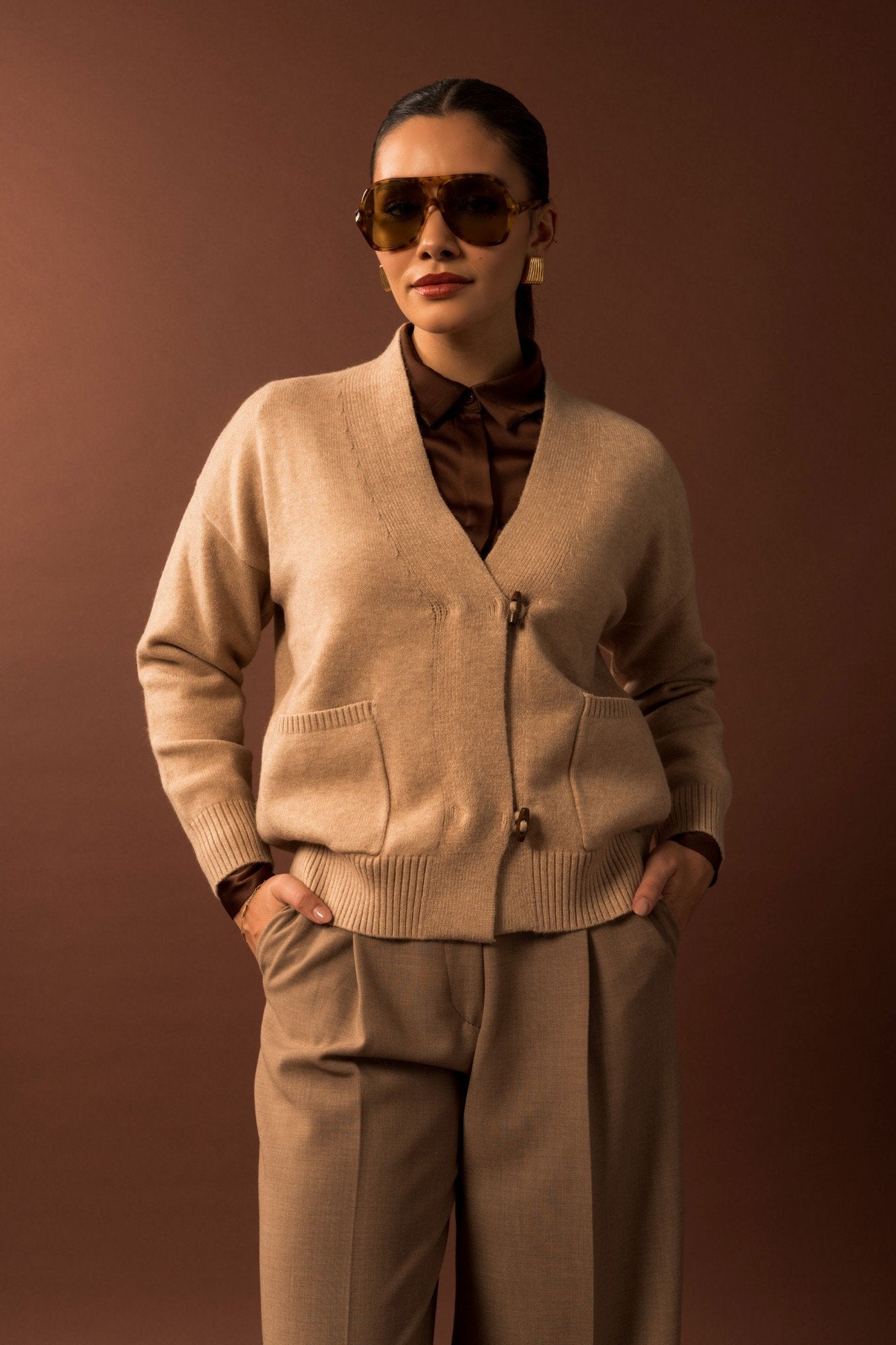 Casaco de malha com bolsos frontais (+ cores)