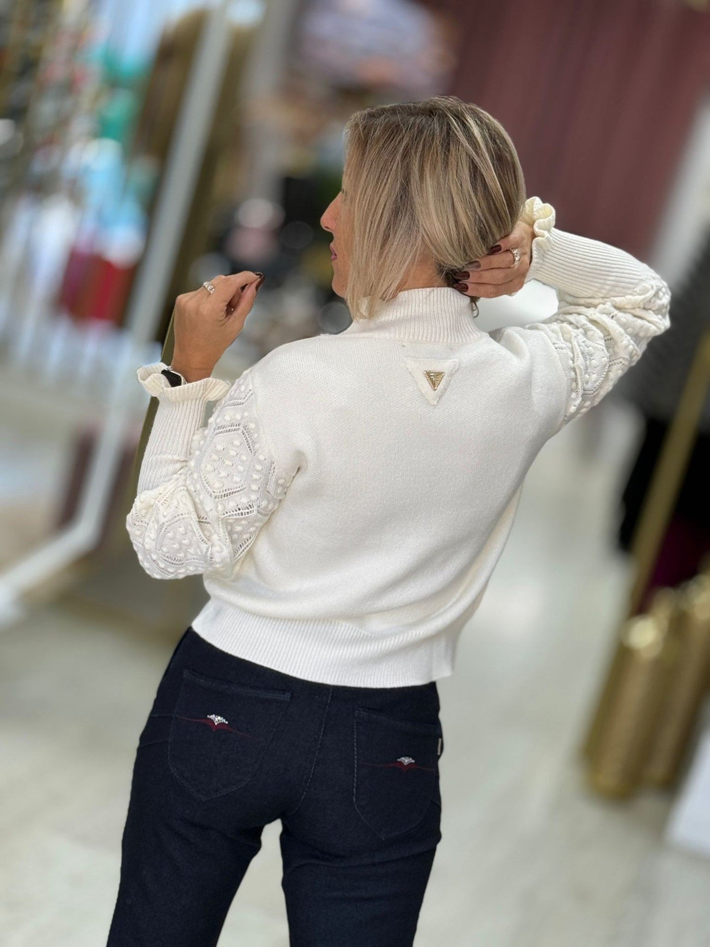 Camisola de malha com mangas trabalhadas (+ cores)