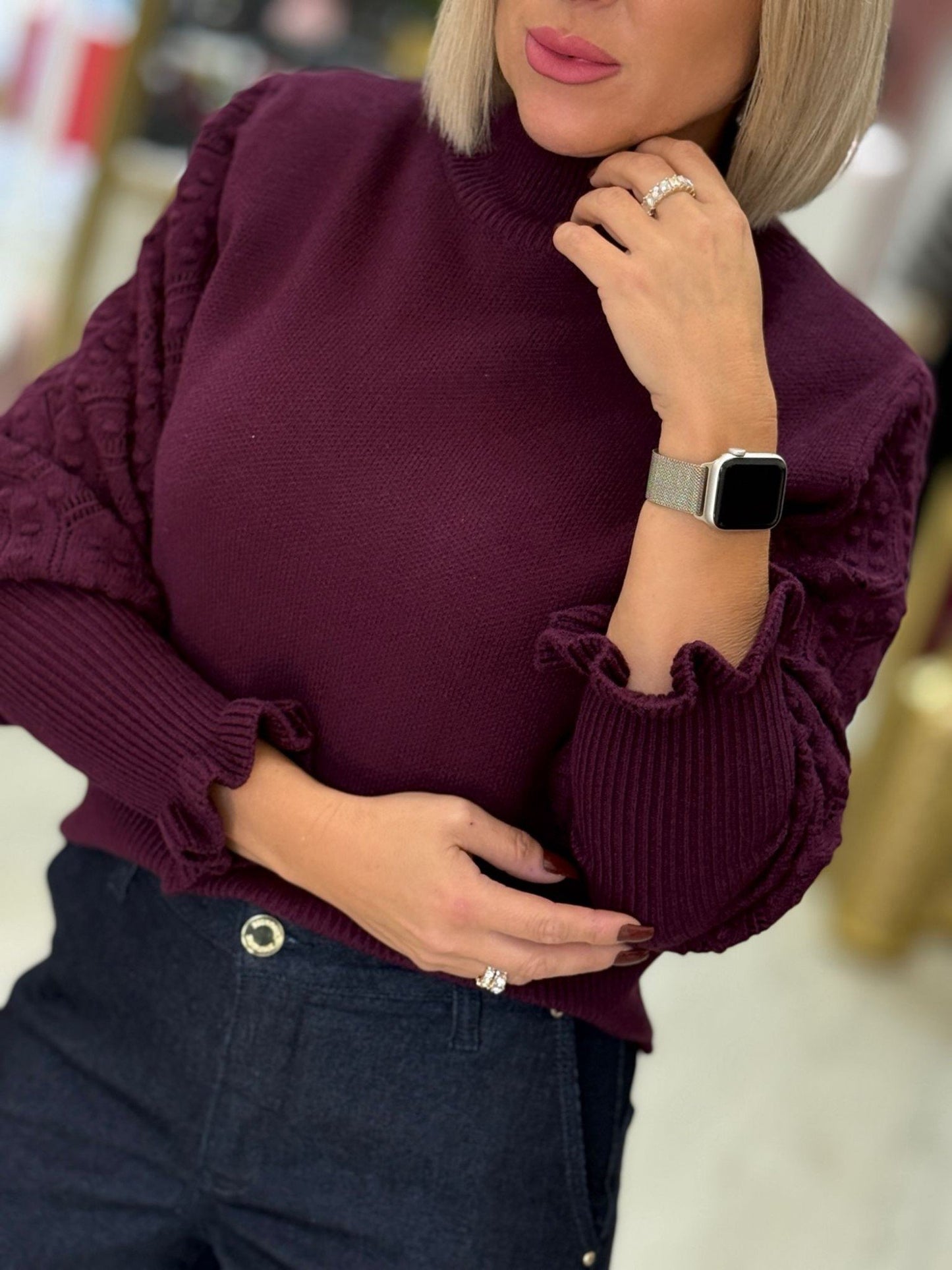 Camisola de malha com mangas trabalhadas (+ cores)