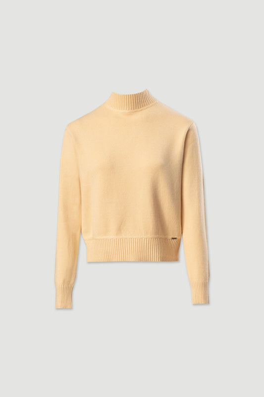 Camisola de malha com gola alta canelada (+ cores)