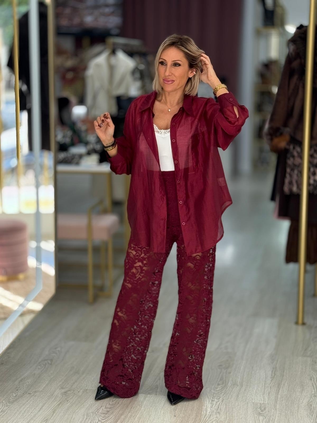 Camisa fluida semitransparente (+ cores)