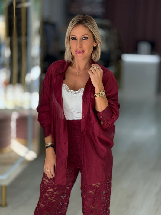 Camisa fluida semitransparente (+ cores)