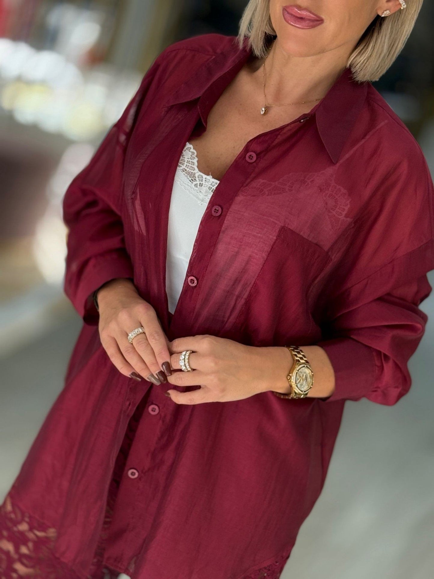 Camisa fluida semitransparente (+ cores)