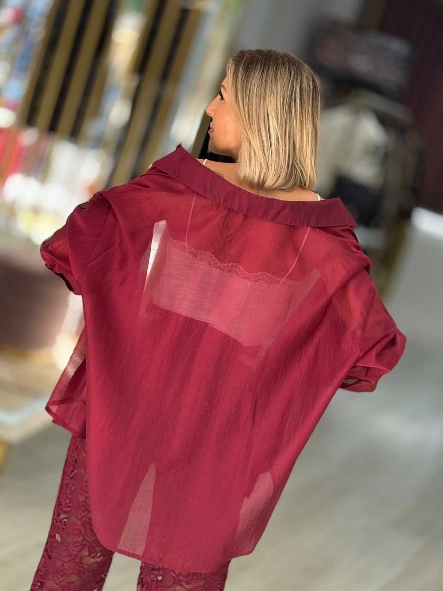 Camisa fluida semitransparente (+ cores)