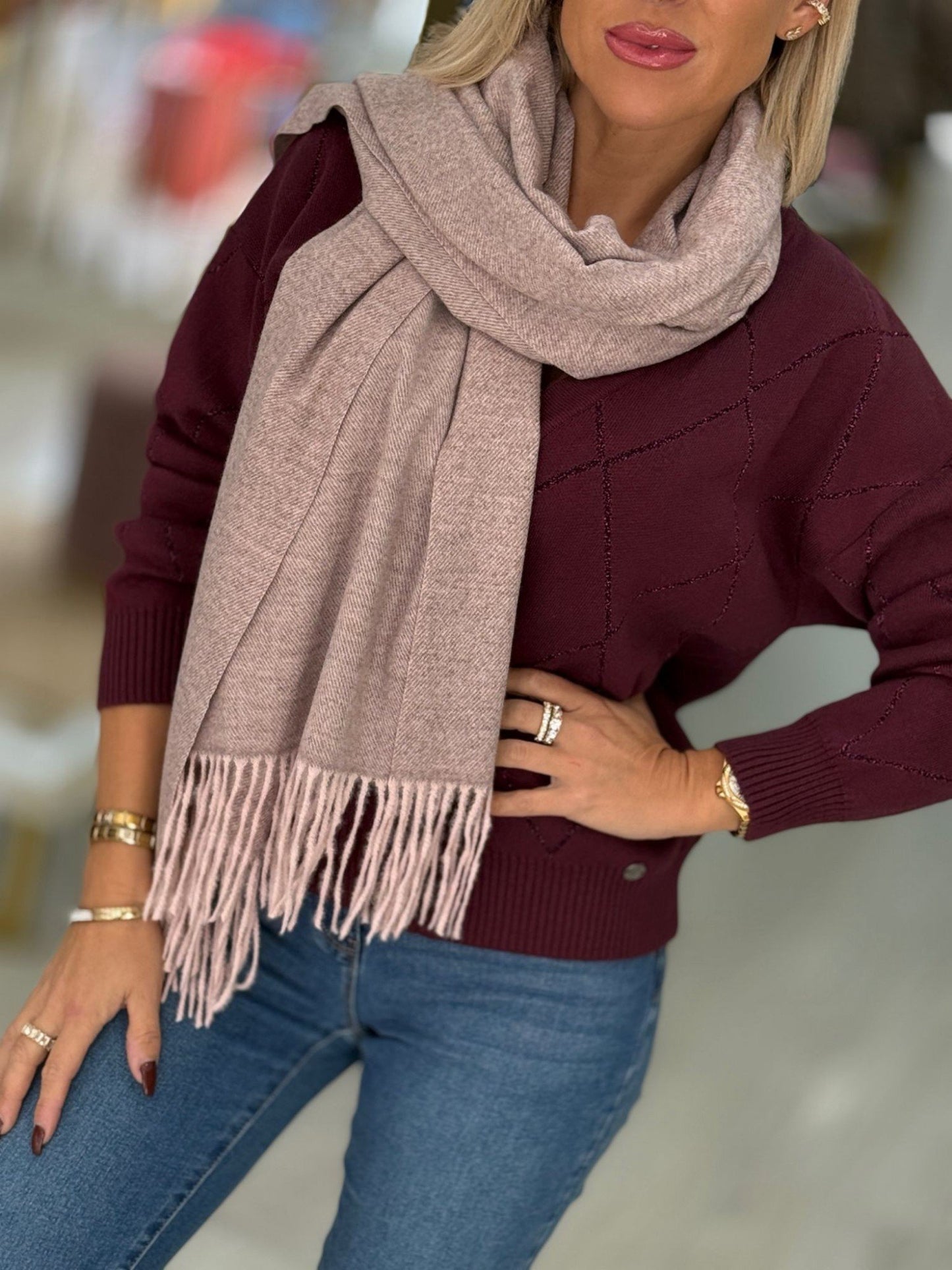 Echarpe com franjas (+ cores)