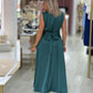 Vestido clássico midi acetinado