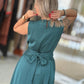 Vestido clássico midi acetinado