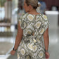 Blusa curta acetinada estampada