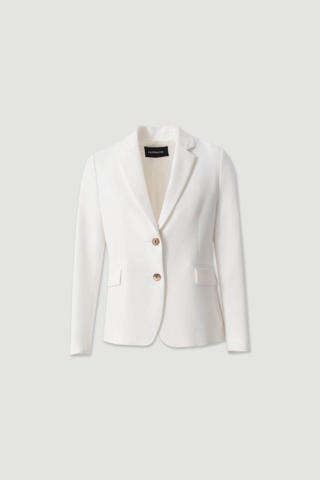 Blazer clássico cintado com botões metálicos