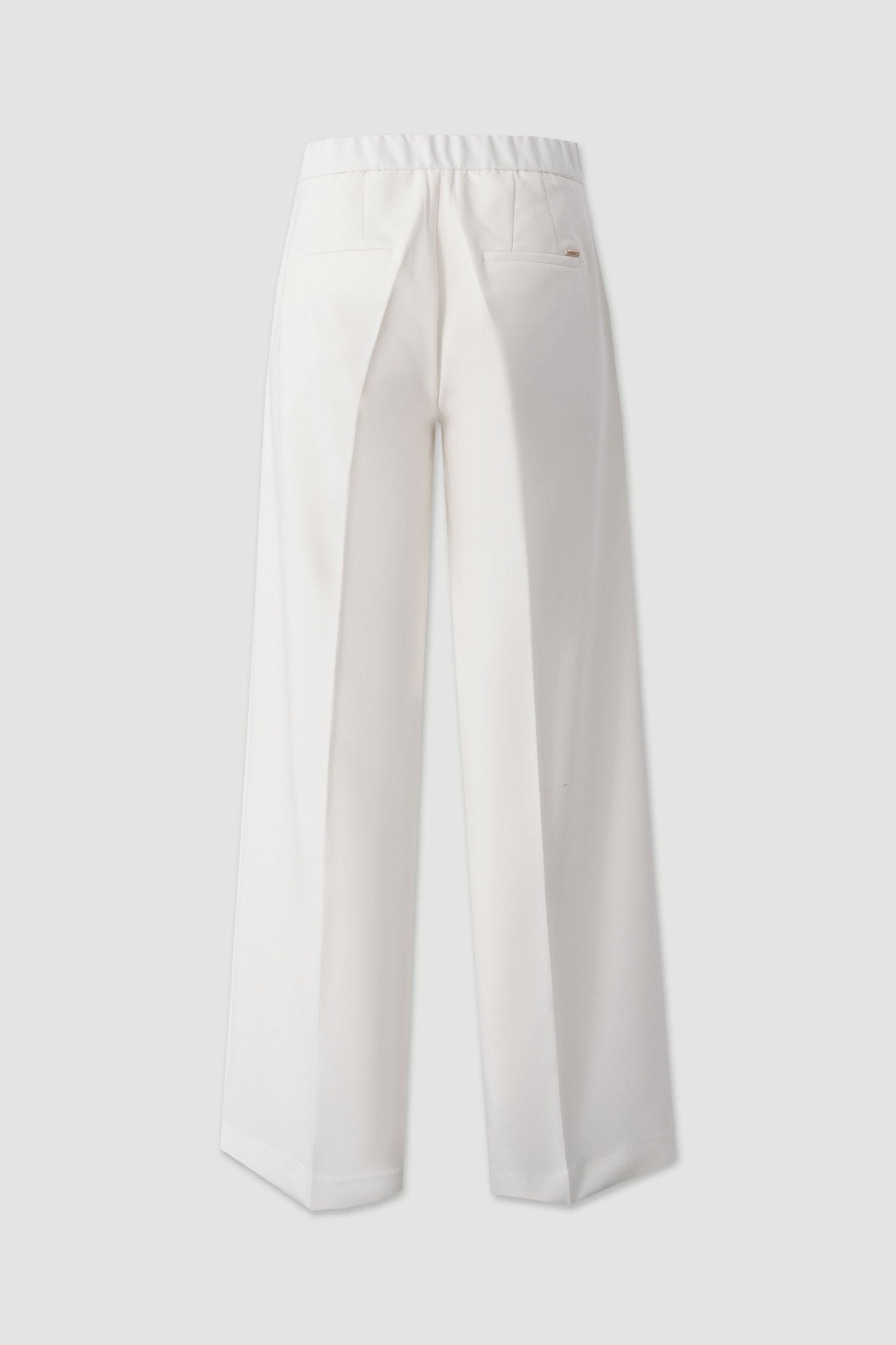 Calça clássica wide leg com cinto elástico