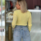 Camisola de malha canelada com decote em V (+ cores)