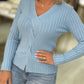 Camisola de malha canelada com decote em V (+ cores)