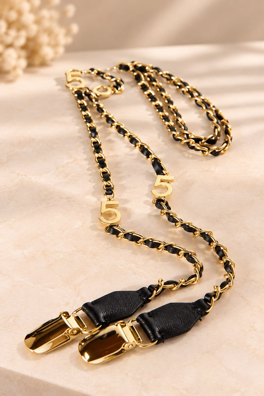 Suspensórios metal dourado "5"