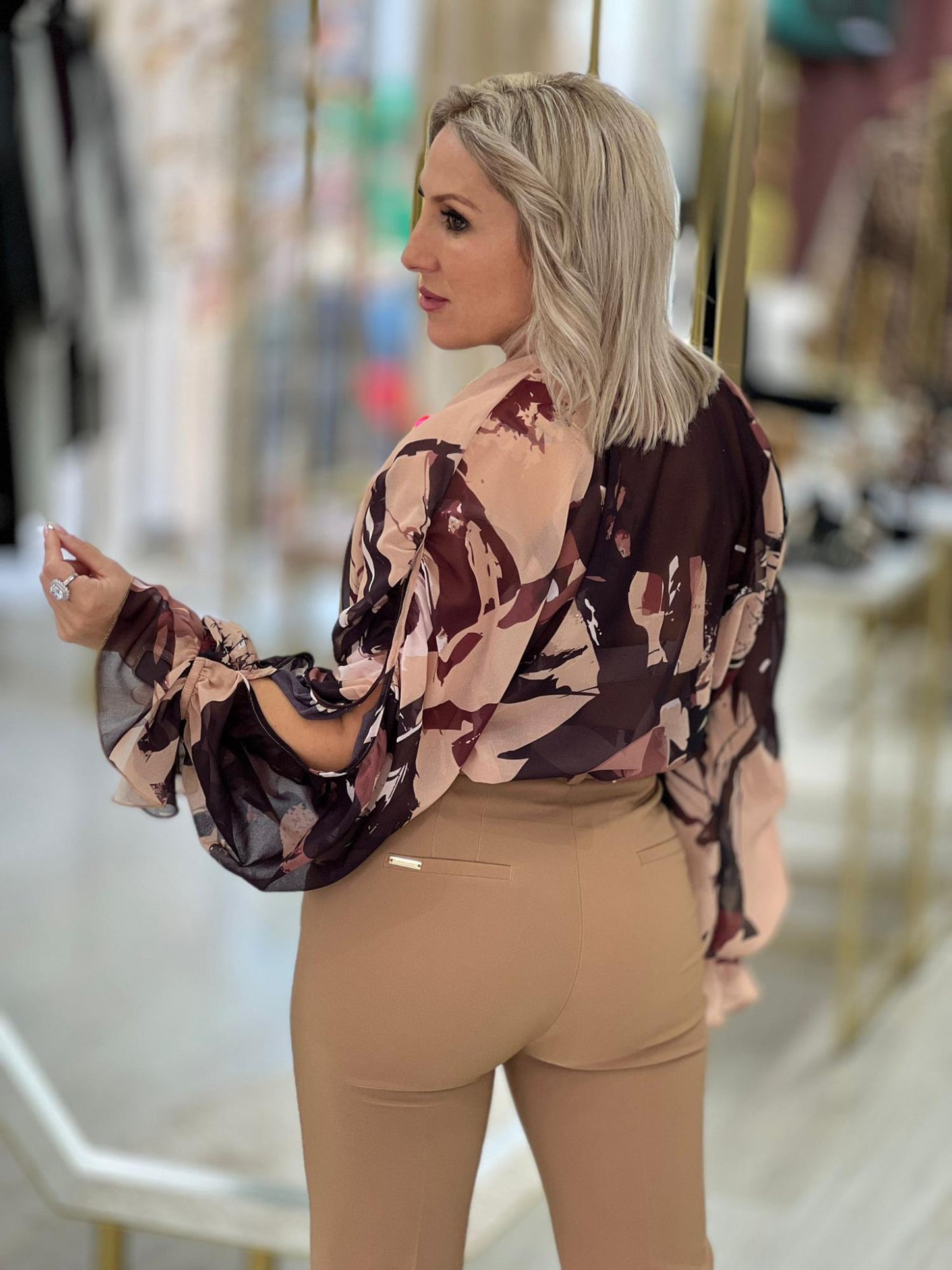 Blusa fluída estampada