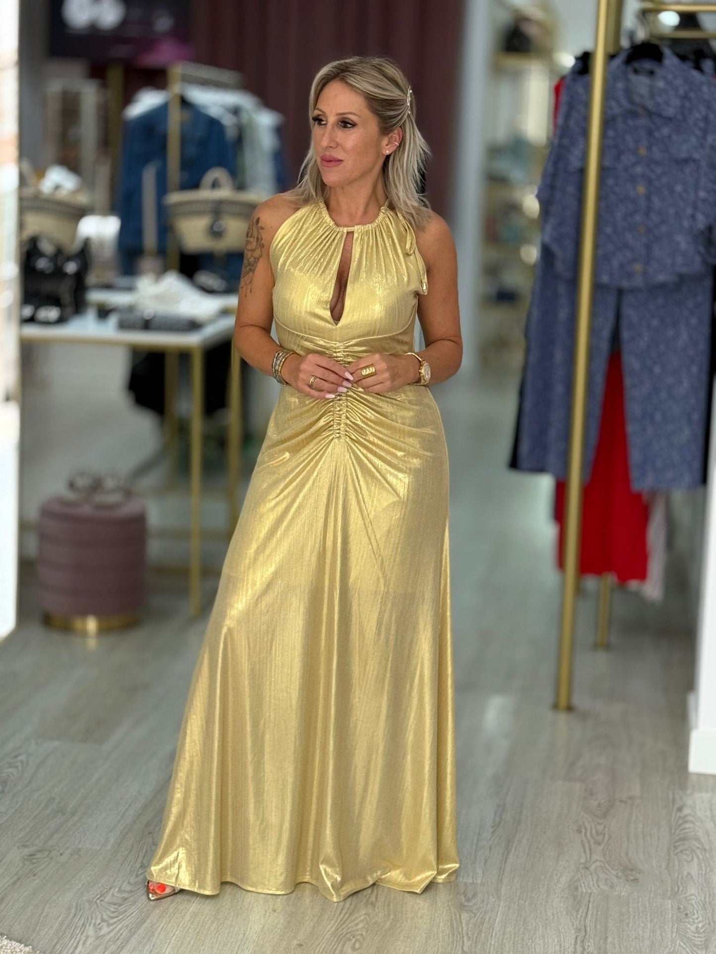 Vestido maxi halter