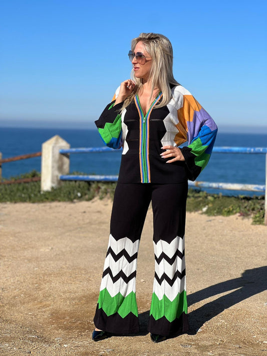 Pantalona padrão zigzag