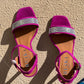 Sandália salto alto violeta